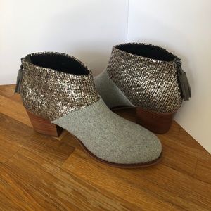 Toms Leila Boucle Tassel Bootie- NWOT - 7.5